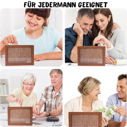 Klassische Holz-Spardose – Sparen bis 1000 / 5000 / 10000€
