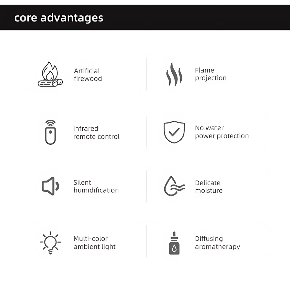 Kamin Aroma-Diffusor - LED-Licht mit Fernbedienung